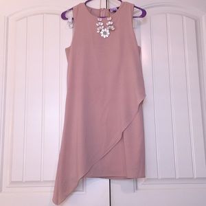 Nude asymmetrical cocktail dress